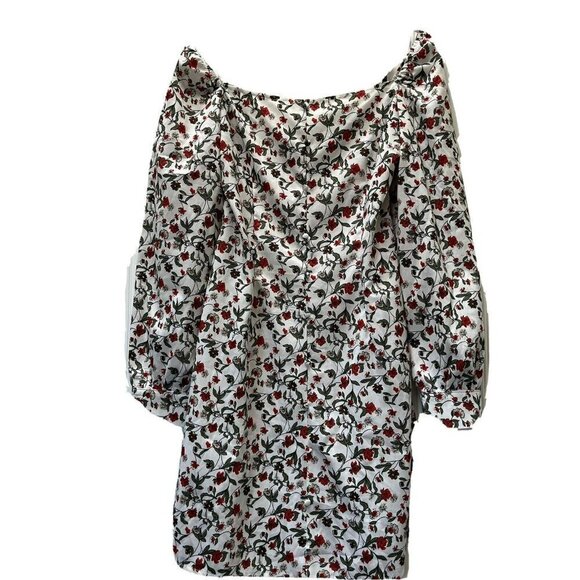 Missguided On Off Shoulder Balloon Sleeve Floral Dress Size US 6 - Picture 2 of 8